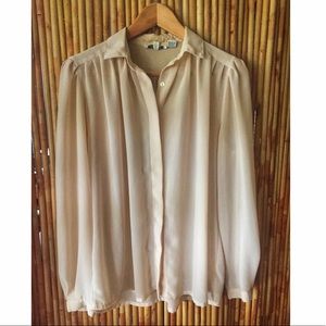 Vintage Christian Dior cream button up blouse